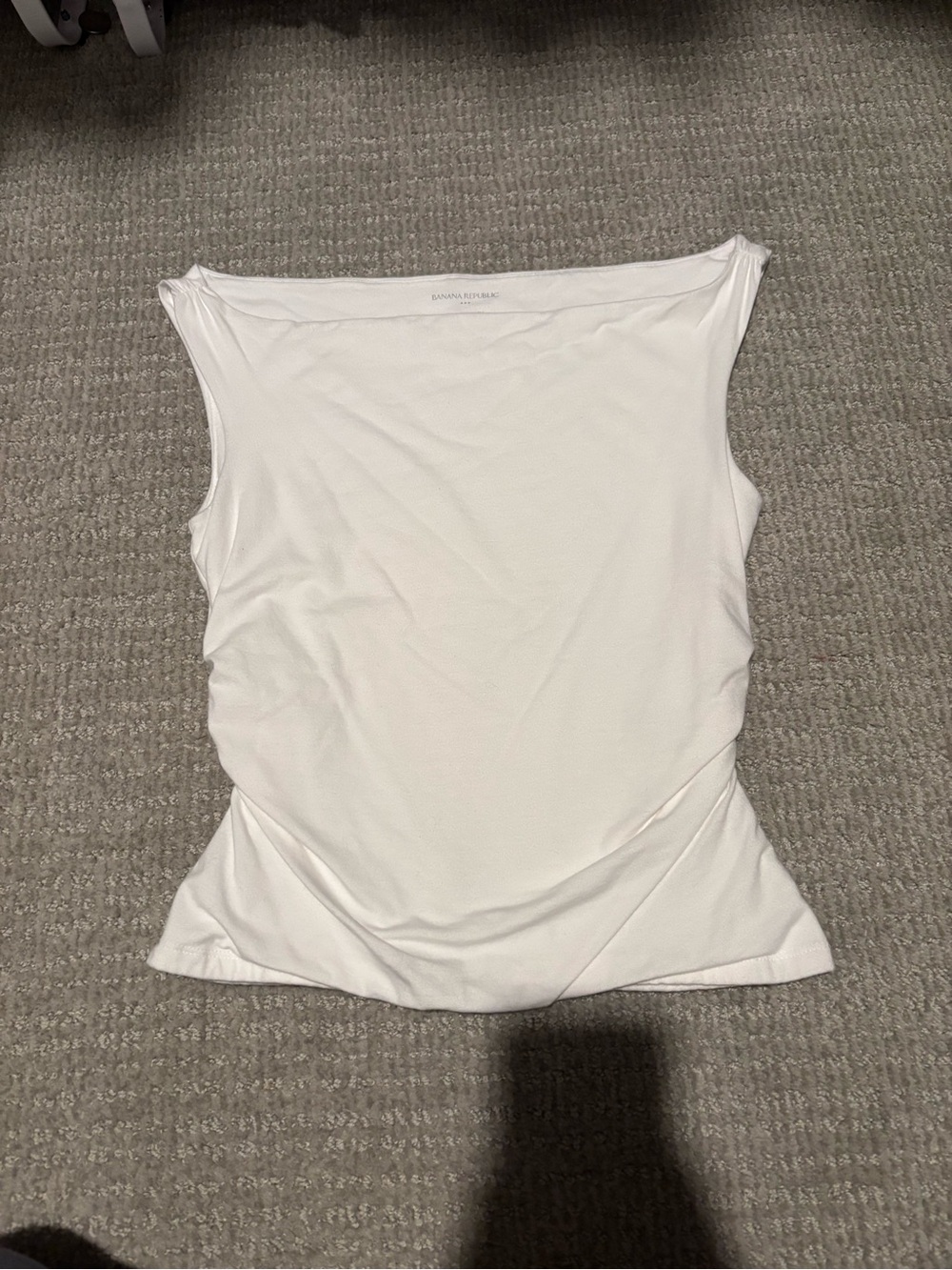 Banana Republic White Boatneck Sleeveless Tank